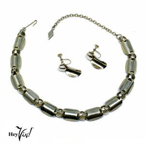 Vintage Gold Tone Necklace & Screw Back Earrings Set Mid Century Style – Hey Viv